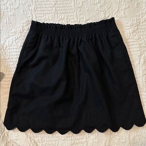 NWOT J. Crew Black Scalloped Hem Linen Skirt size 6